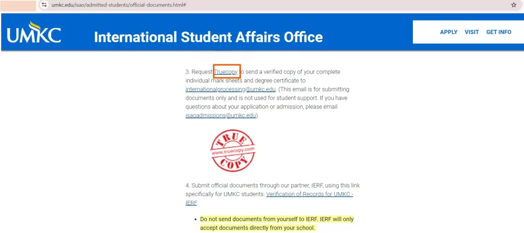 University of Missouri-Kansas City transcripts request
